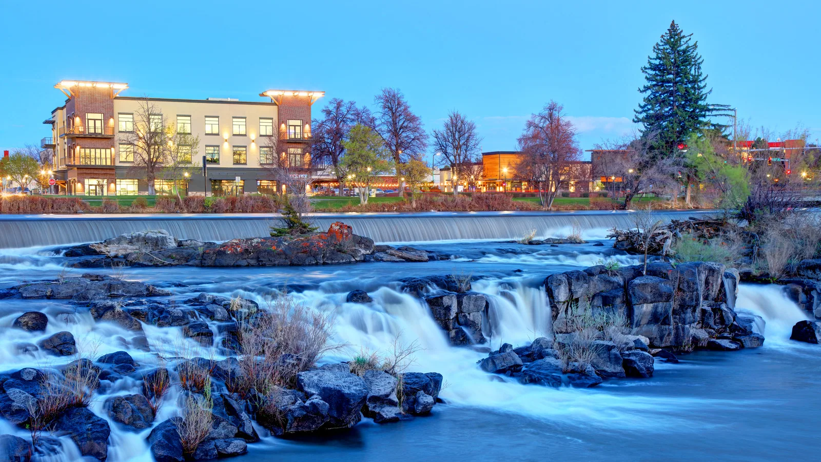 Idaho Falls riverfront and downtown